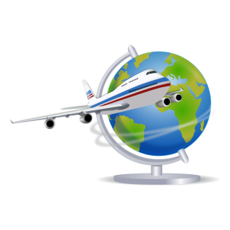 Airplane and globe, IGEN Travel Grants